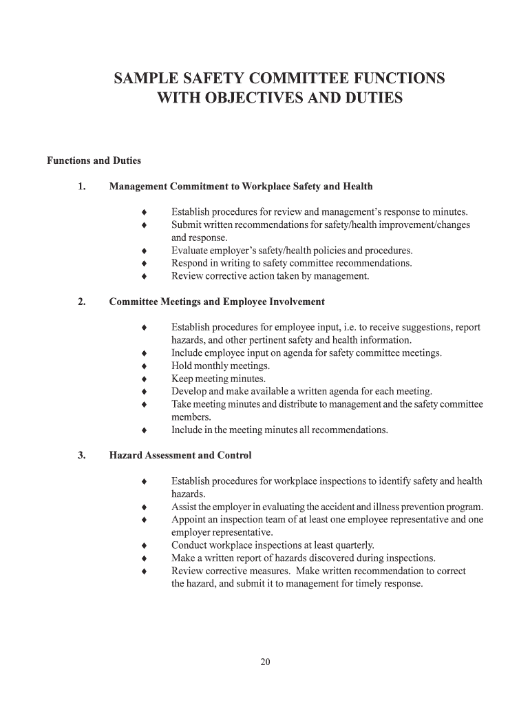 Safety Committee Template  Form