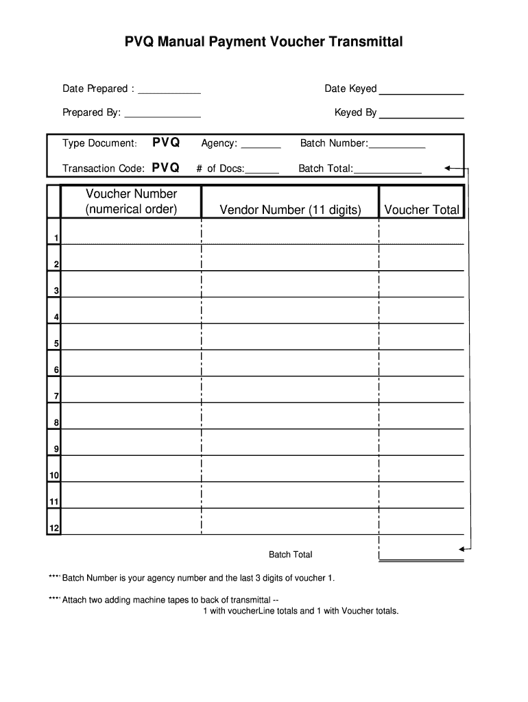 PVQ Manual Payment Voucher Transmittal  Comptroller Alabama  Form