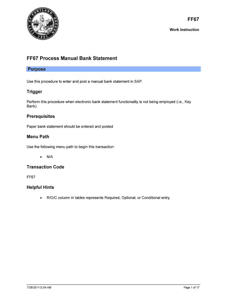 Manual Bank Template  Form