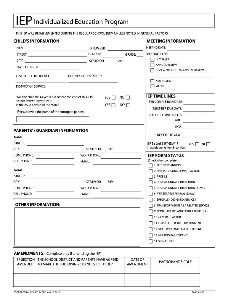 Iep Pr 07  Form