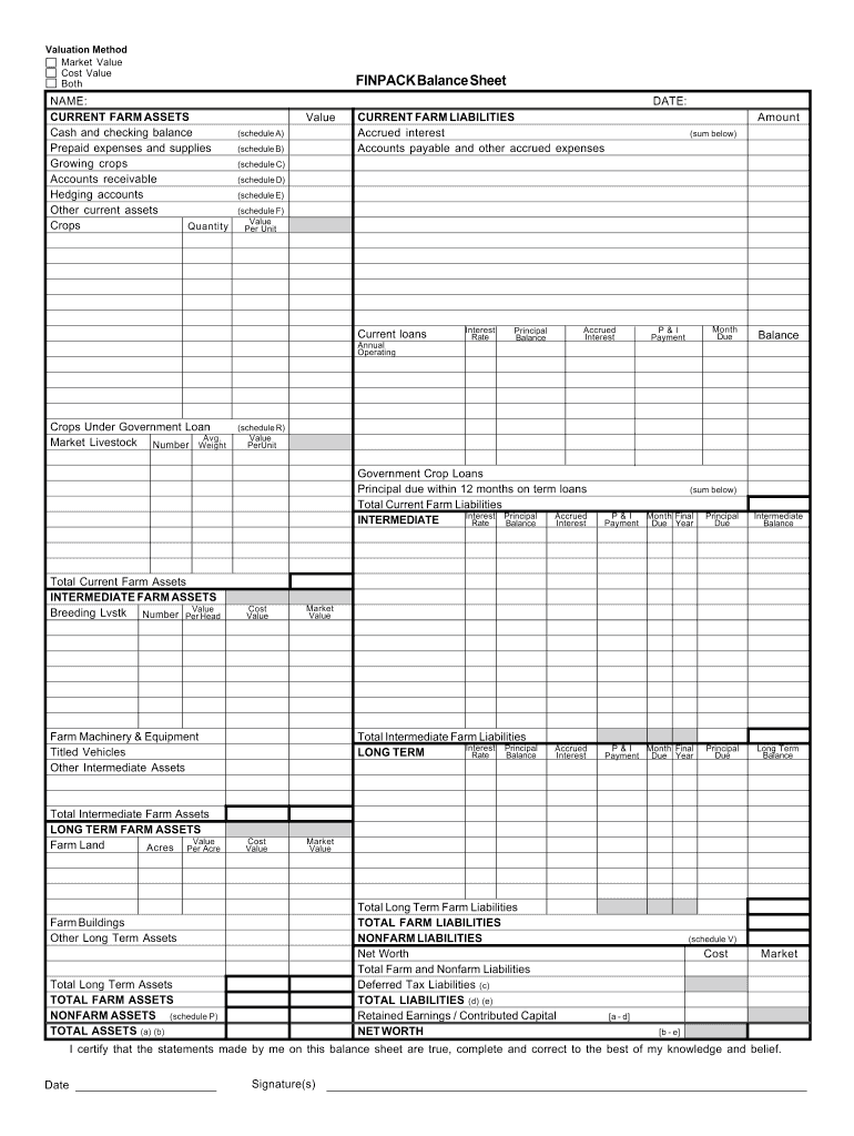 Finpack Balance  Form