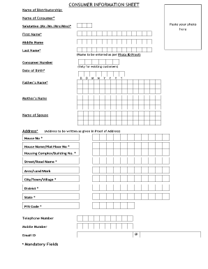 Consumer Information Sheet