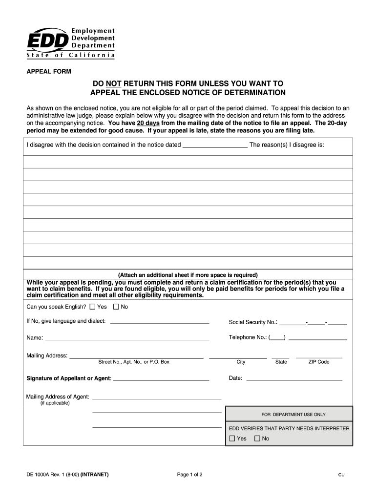  Do Not Return This Form unless You Want to Appeal the Enclosed Cuiab Ca 2016