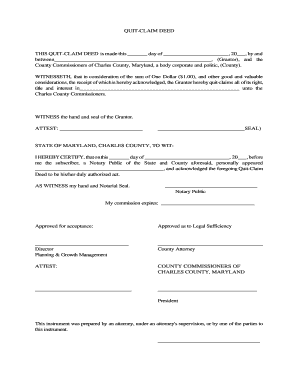 Maryland Quit Claim Deed PDF  Form