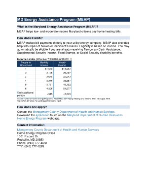 Maryland Energy Assistance Application PDF  Form