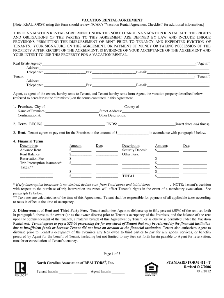  Vacation Rental Agreement 2006-2024