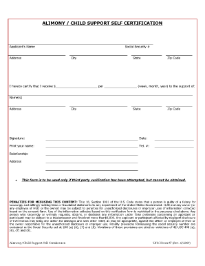 Spousal Support Receipt Template  Form