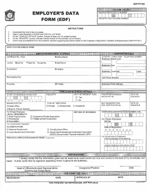 Employers Data Form