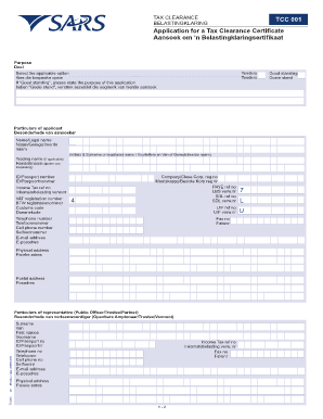 Sars Tcc 001 Fill in Online Form