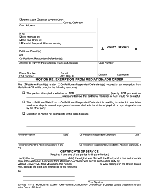 Exemption Unwilling Colorado  Form