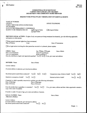 Printable Legal Form Terminate Parental Rights