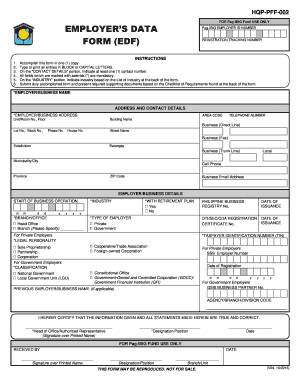 EMPLOYERS DATA Pagibigfund Gov  Form