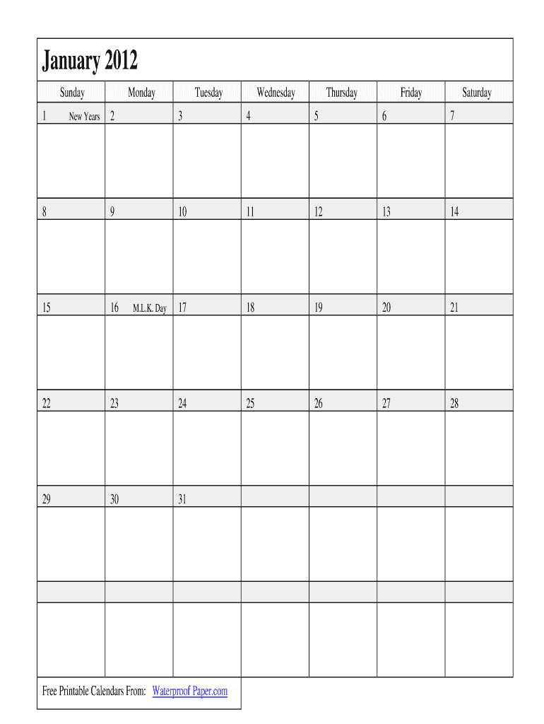Get and Sign Calendar 2012-2022 Form