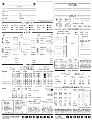 Exalted 2e Character Sheet  Form