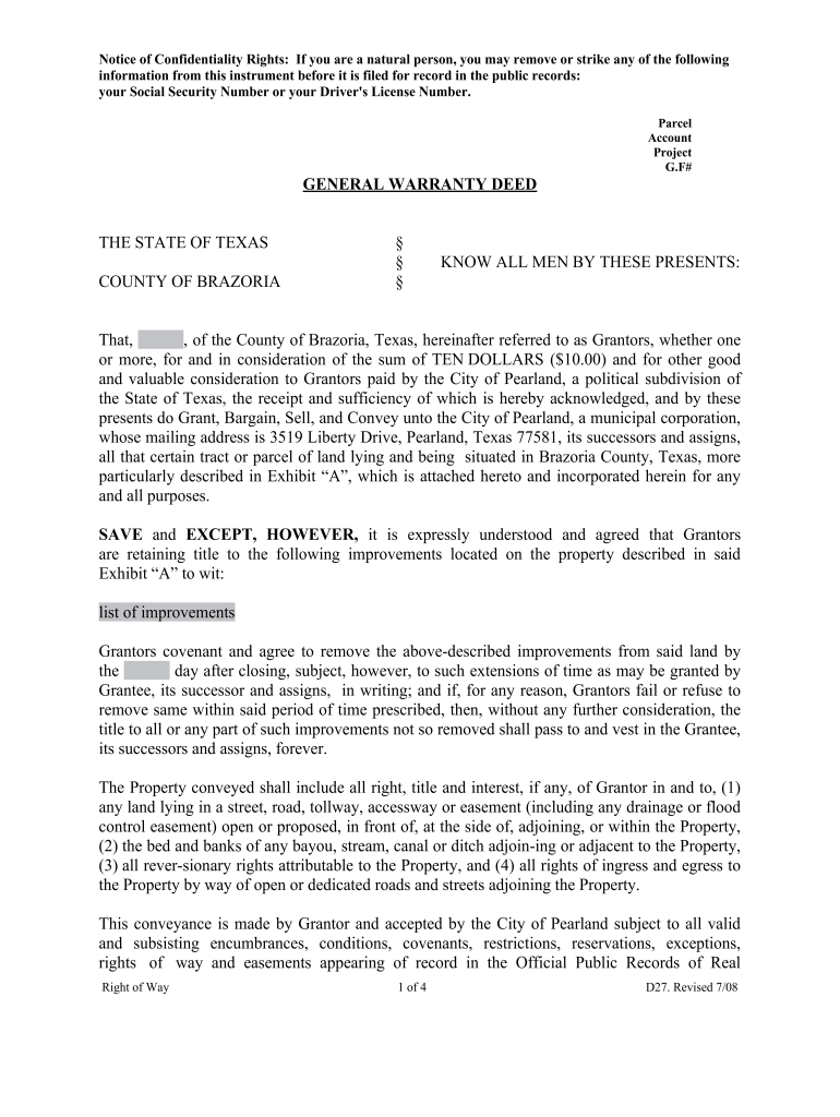 Texas General Deed 2008 2023 Form Fill Out And Sign Printable PDF Template SignNow