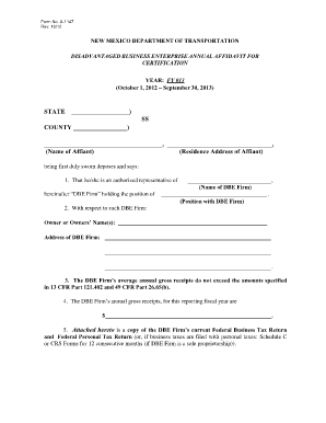 Nmdot Form a 1147