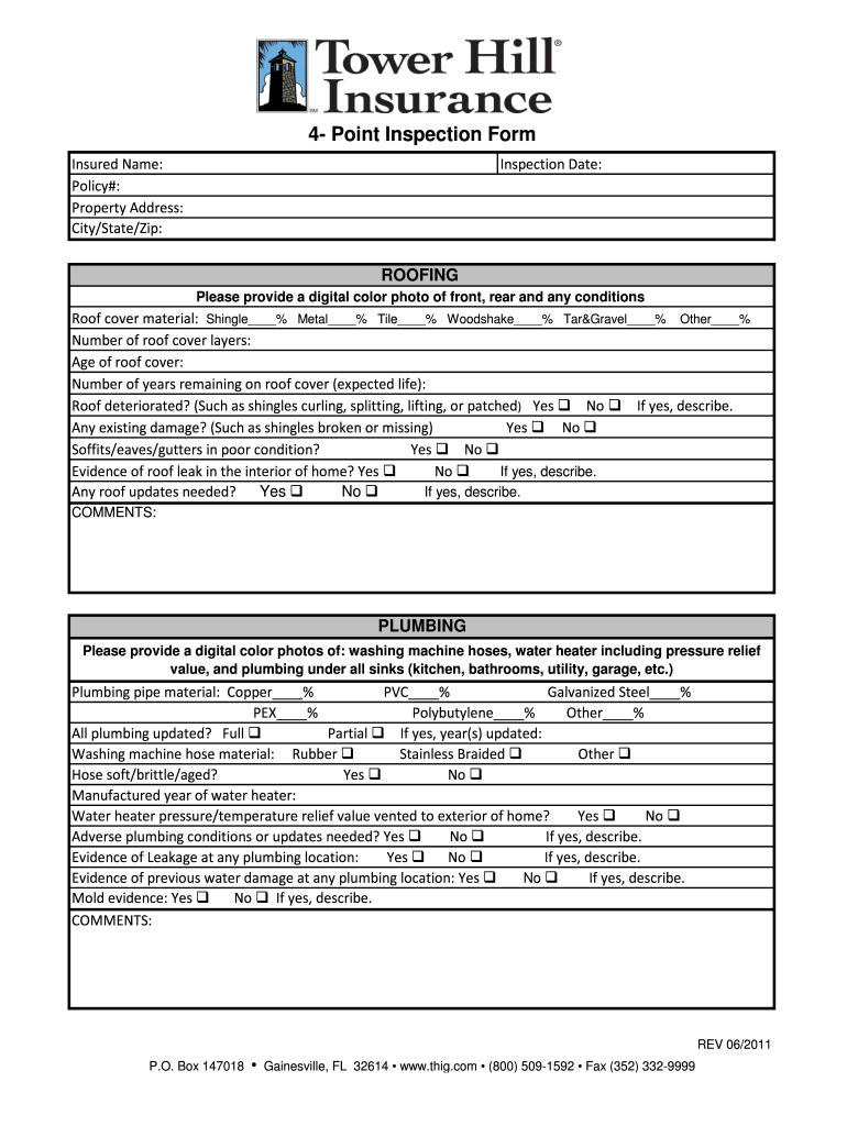  Four Point Inspection Form 2011-2024
