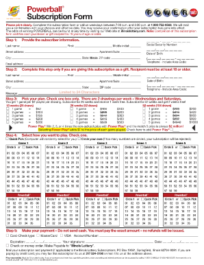 Powerball Form