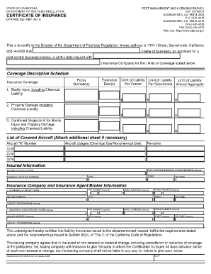 Department of Pesticide Form Dpr Pml 052