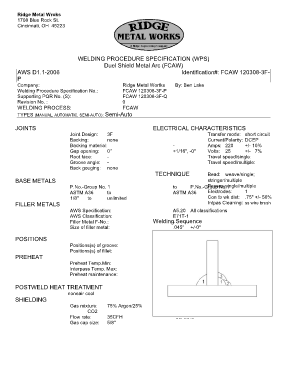 Fcaw Wps PDF  Form