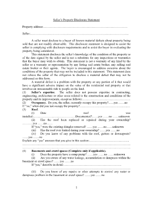  Seller&#039;s Property Disclosure Statement Parealtor 2010-2024