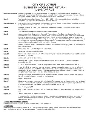 City of Bucyrus Income Tax  Form