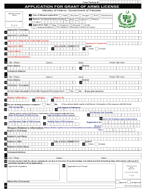 Arms License Form