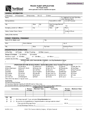 Northland Insurance Fillable Application  Form