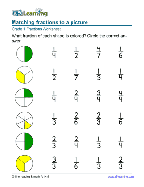 Matching Fractions  Form