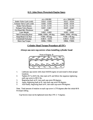 John Deere 6081 Engine Torque Specs  Form