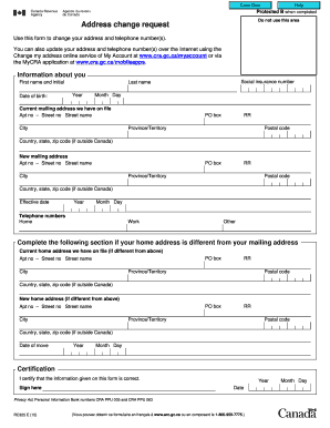 RC325 Address Change Request Agence Du Revenu Du Canada Cra Arc Gc  Form