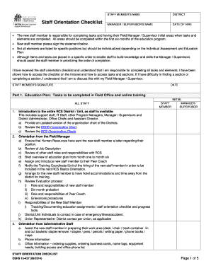 Dshs Afh Orientation Checklist  Form