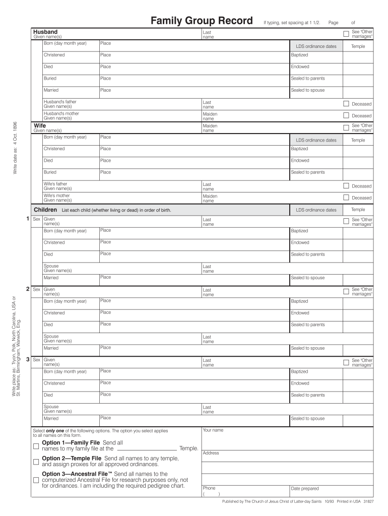  Family Group Record 1993-2024