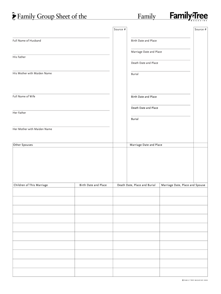 Get and Sign Sheet Group Family  Form