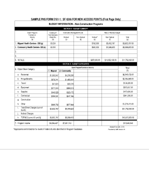 Sf 424a Sample  Form