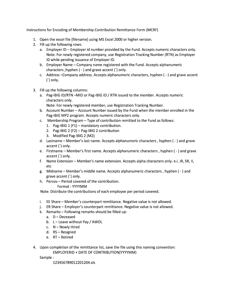 Mcrf Form Excel Format