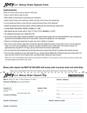 Jpay Money Order Deposit Form for Ohio