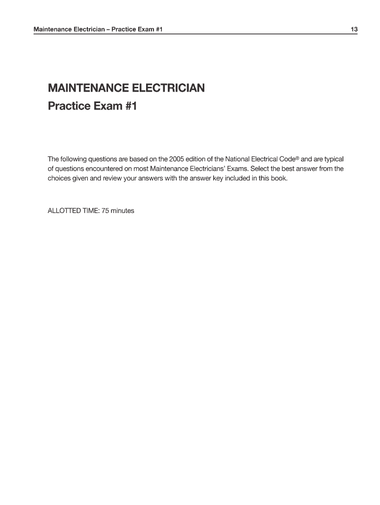 Nocti Practice Test Maintenance  Form