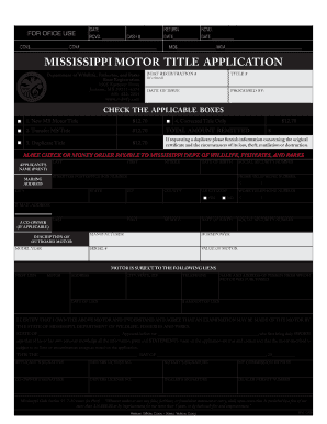Mississippi Title Application PDF  Form