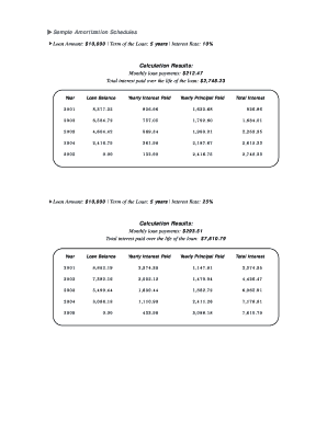 Printable Amortization Schedule PDF  Form