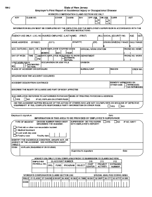 New Jersey First Report of Injury Form Fillable