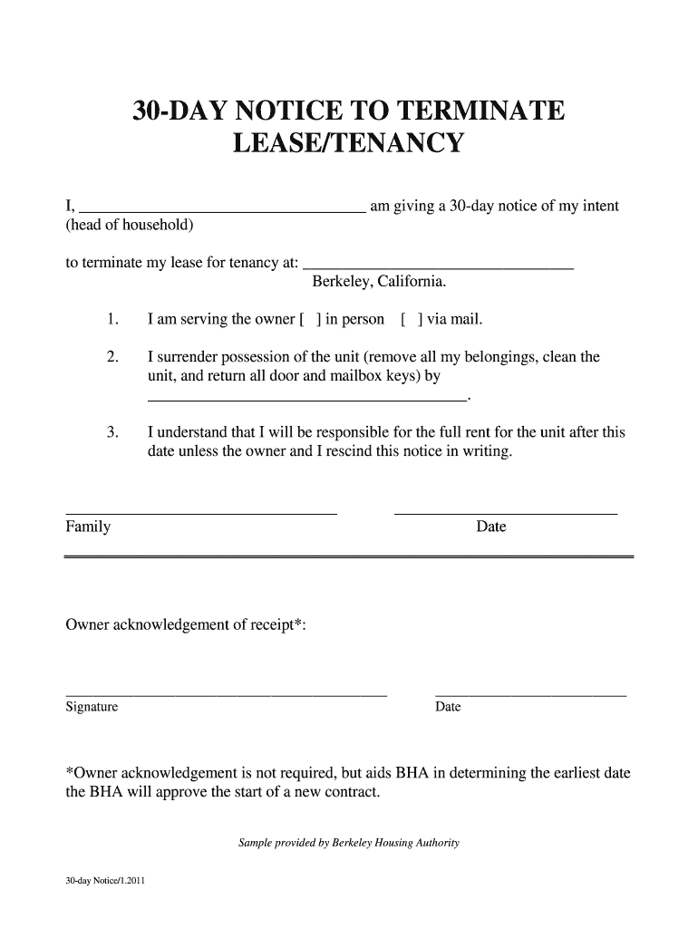 Final Notice for Terminate Lease  Form