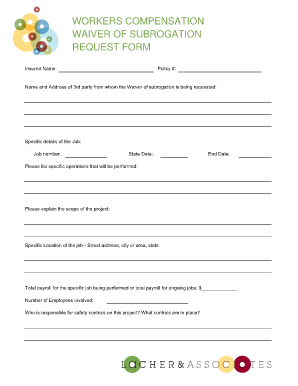 Workers Compensation Waiver  Form