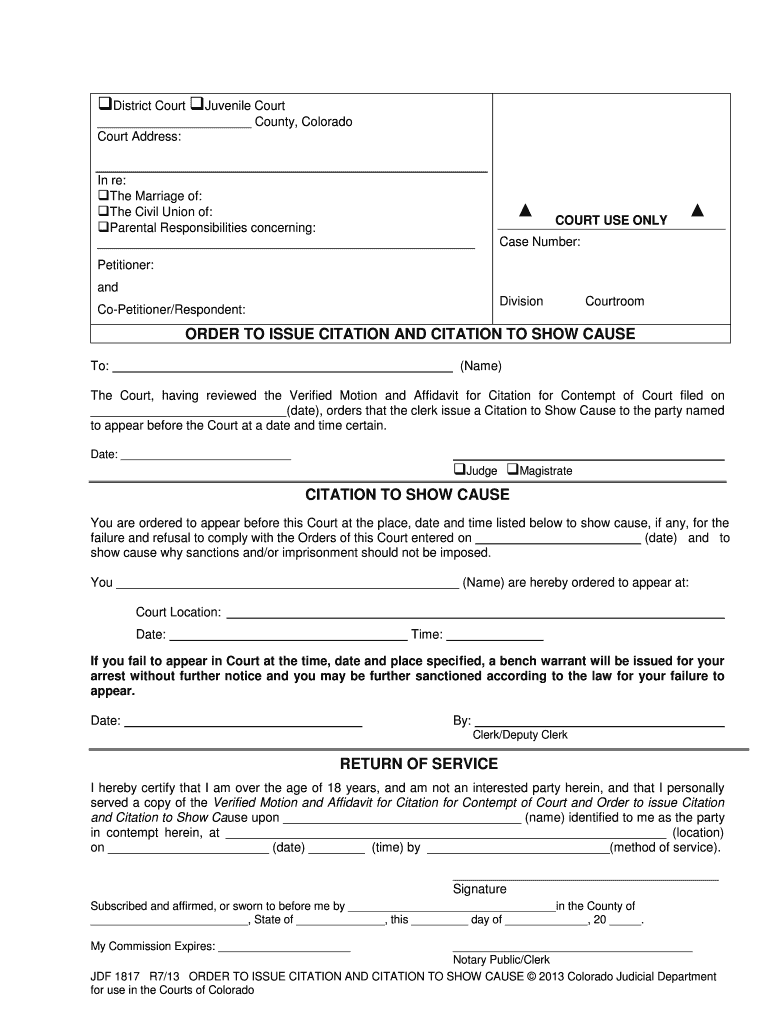 Download PDF Colorado Judicial Branch Courts State Co  Form