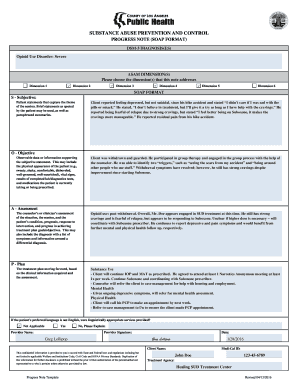 Substance Abuse Progress Notes Examples  Form