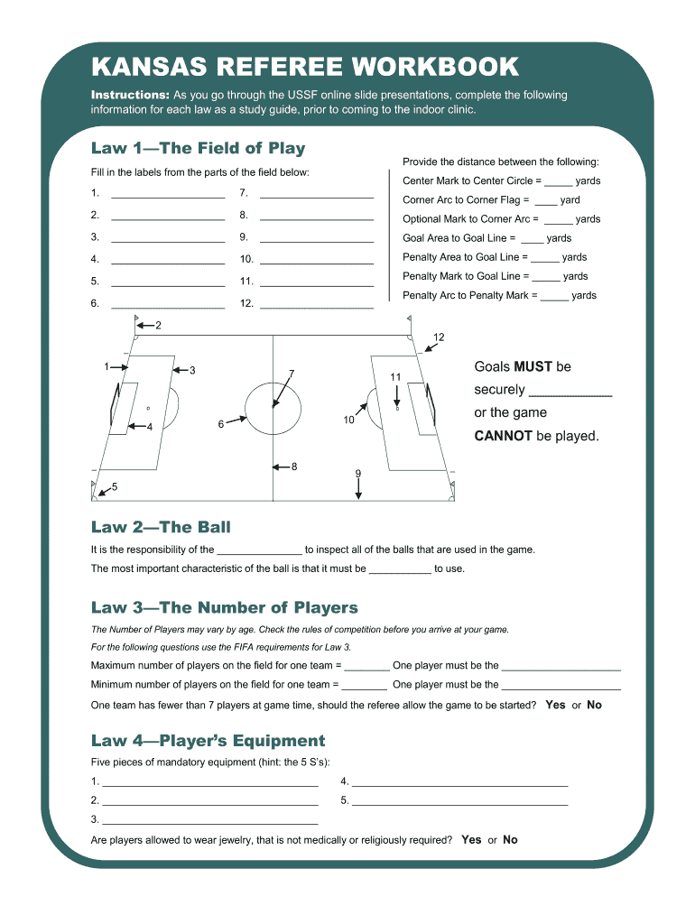 Kansas Referee Workbook  Form