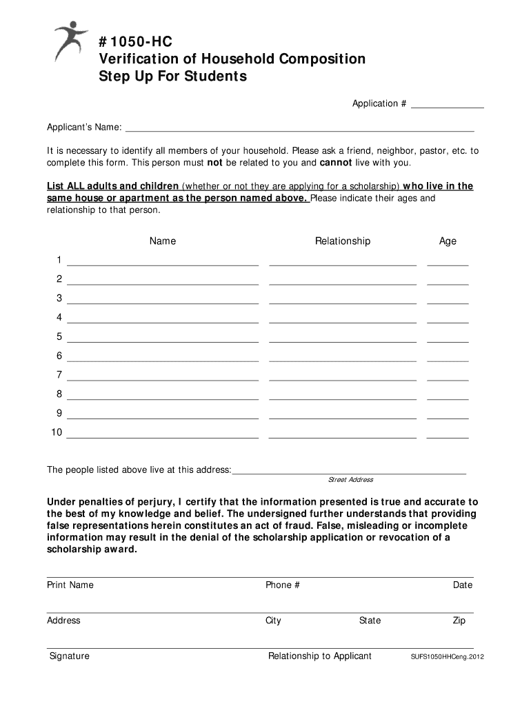  Step Up for Students Form 1050 Hc 2012-2024