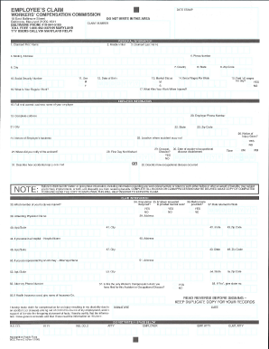 Employee&#039;s Claim Form C 1 Dnr State Md