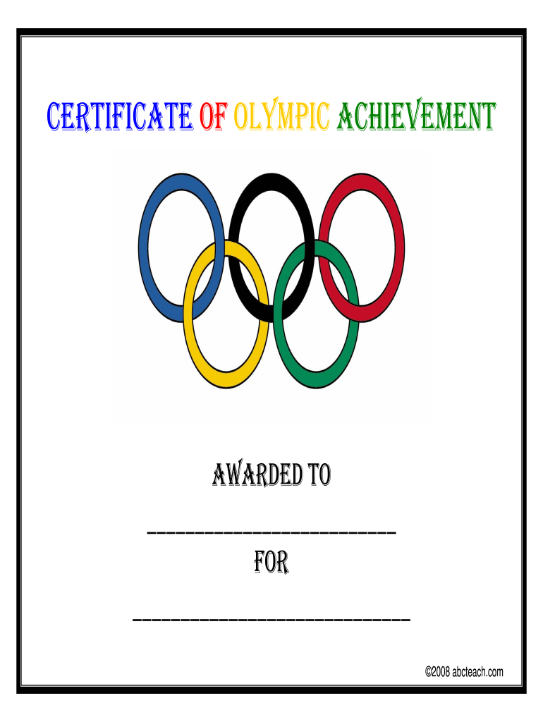 Certificate Olympic  Form