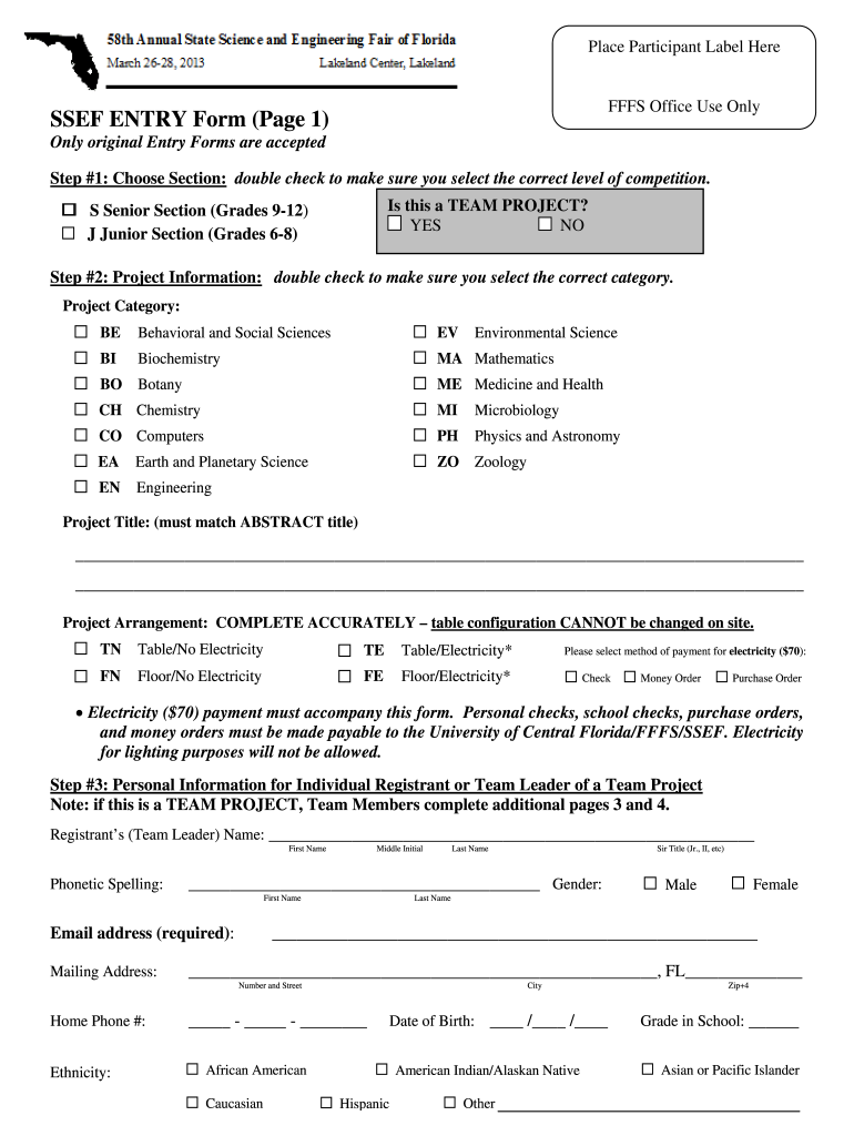 Sef Intry Form